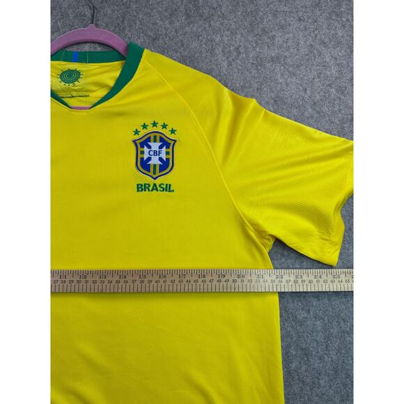 Nike Men's XL Vintage Dri-Fit Yellow Green Blokecore Style Soccer Jersey - Picture 7 of 9